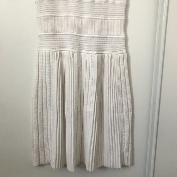 Theory Ribbed Knit White Mini/Midi Dress - Picture 3 of 6